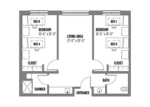 Self, Oswald 4-person Suite with Bathroom